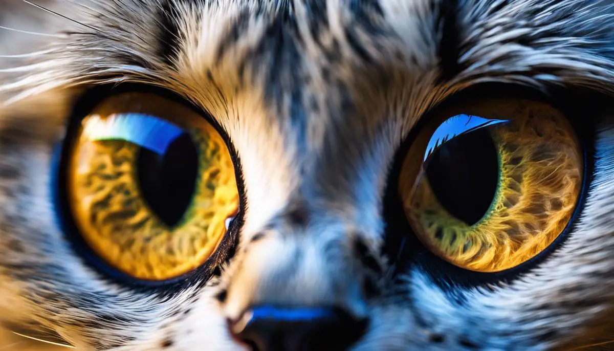 Image of a cat's eyelids showing their unique structure and features.