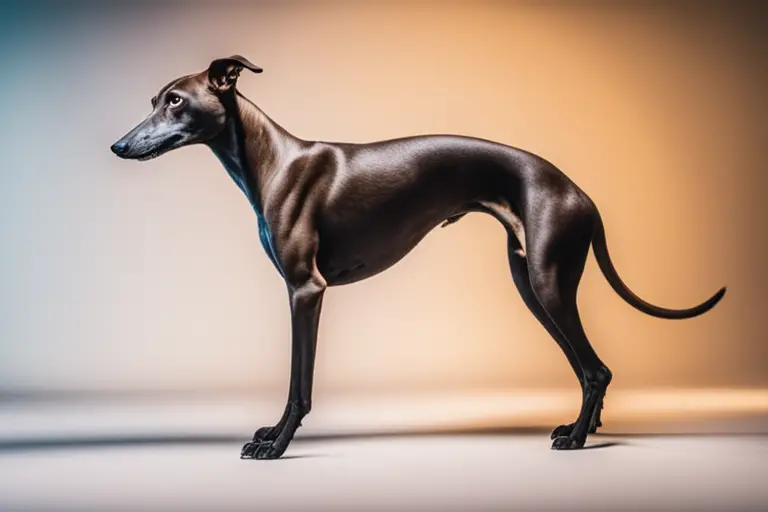 Greyhound demonstrating different postures