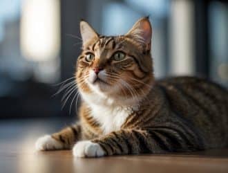 cat lying on floor