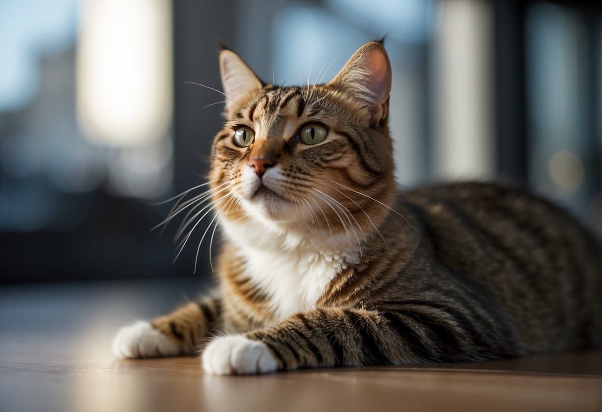 cat lying on floor