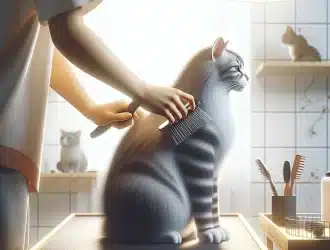 cat being groomed