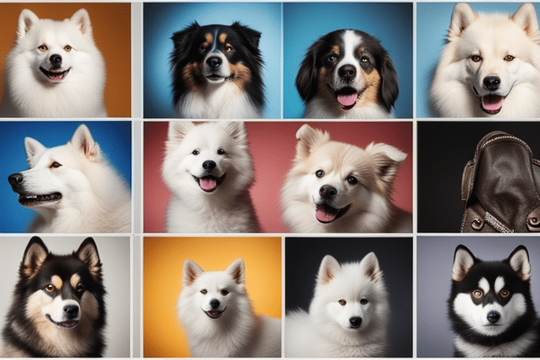 Collage of different types of Eskimo dog breeds