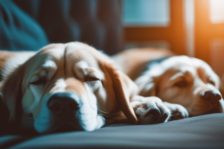 An image of a pack of dogs sleeping together