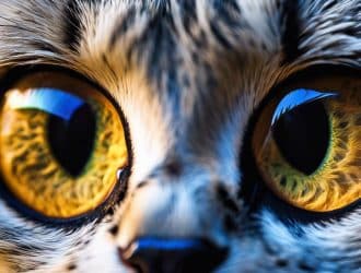 Image of a cat's eyelids showing their unique structure and features.