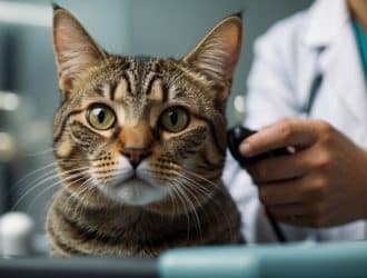 cat with vet